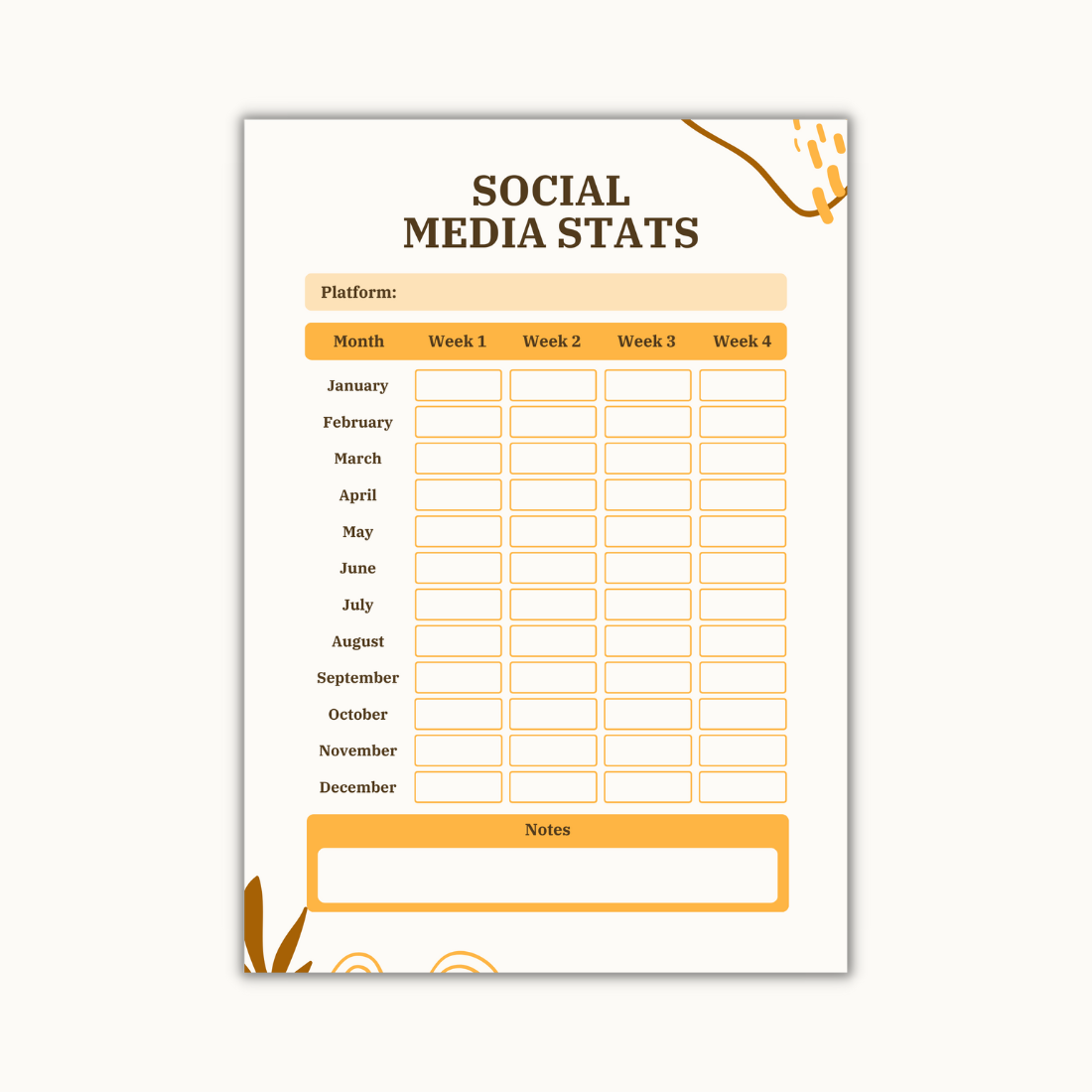 Social Media Planner Canva Template preview image.