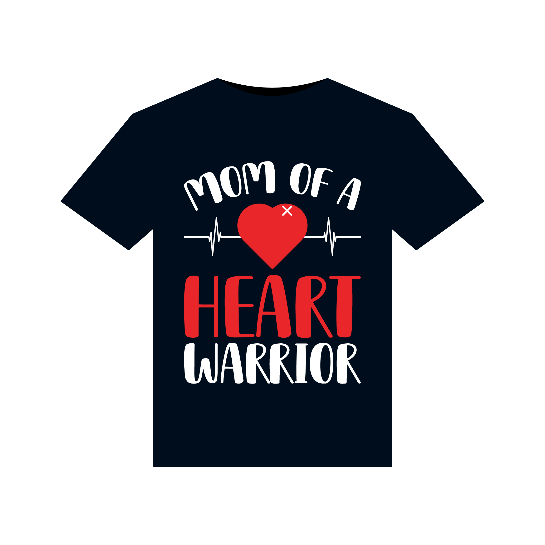 Mom of a Heart Warrior illustrations for print-ready T-Shirts design preview image.