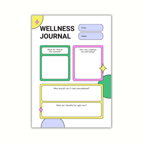 5 Cute Wellness Journal Planners Template - MasterBundles