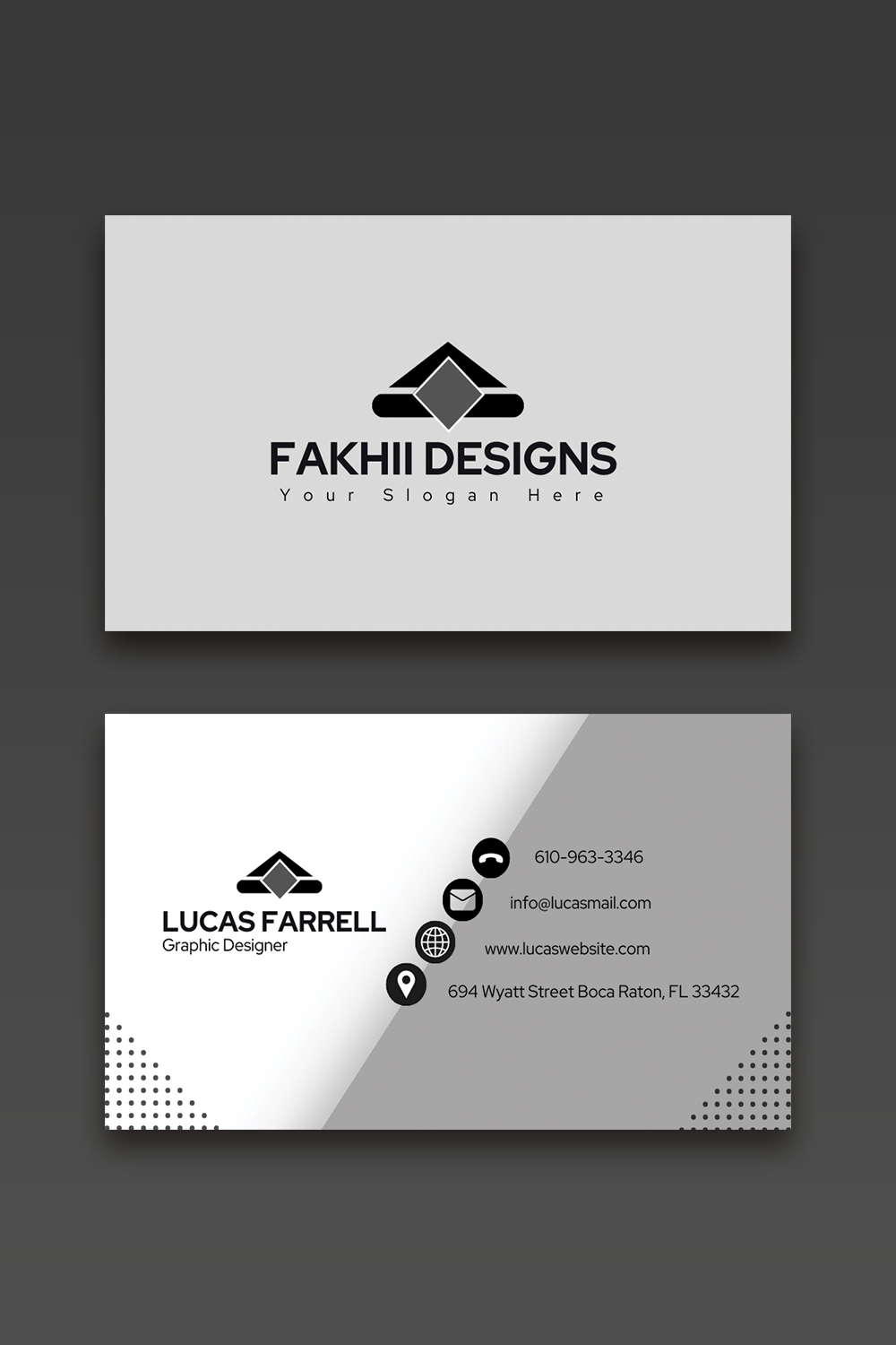 Business Card Template - Canva Business Card Design - Editable Business Card - Minimalist Business Card Canva Design pinterest preview image.