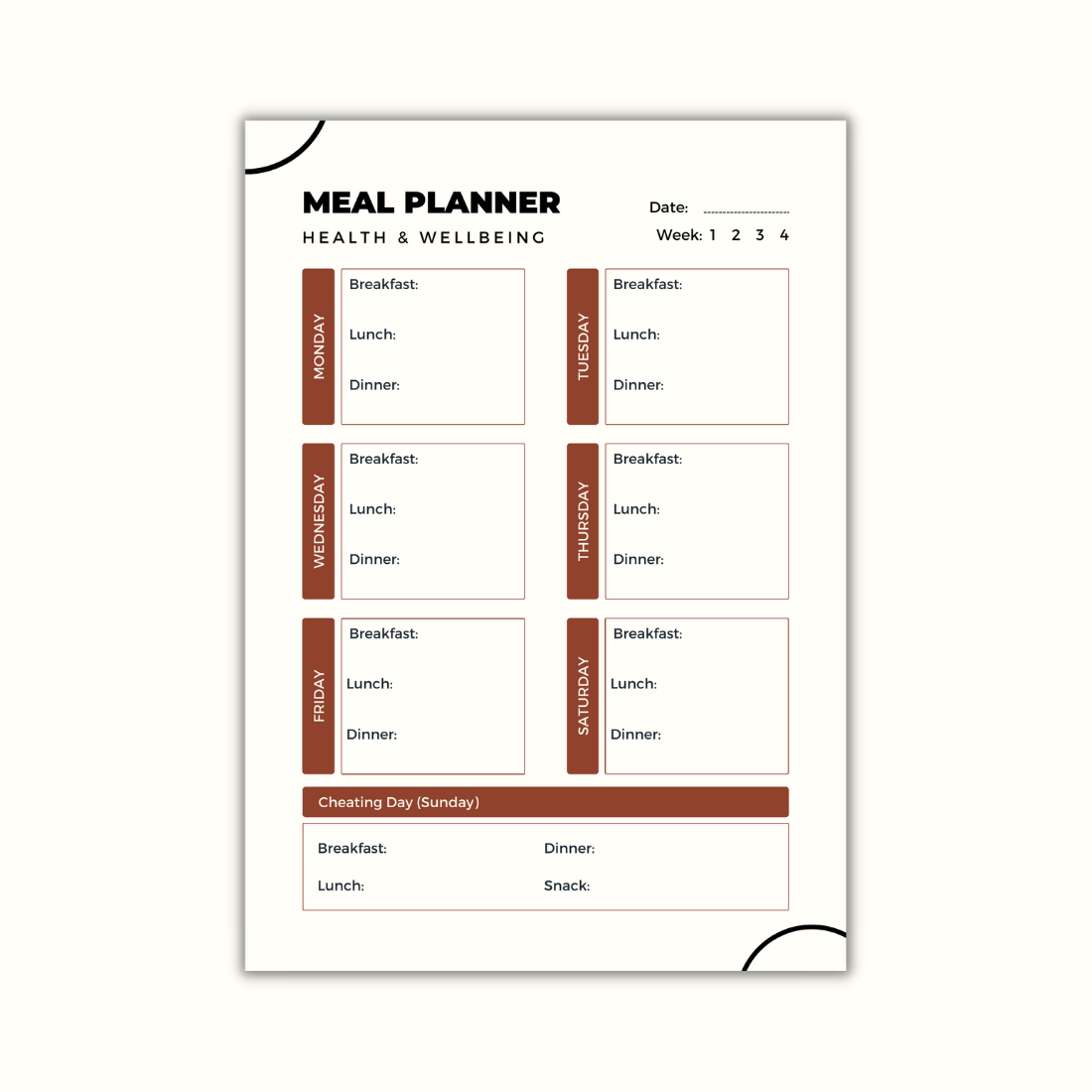 Minimalist Clean Personal Diet Planner preview image.