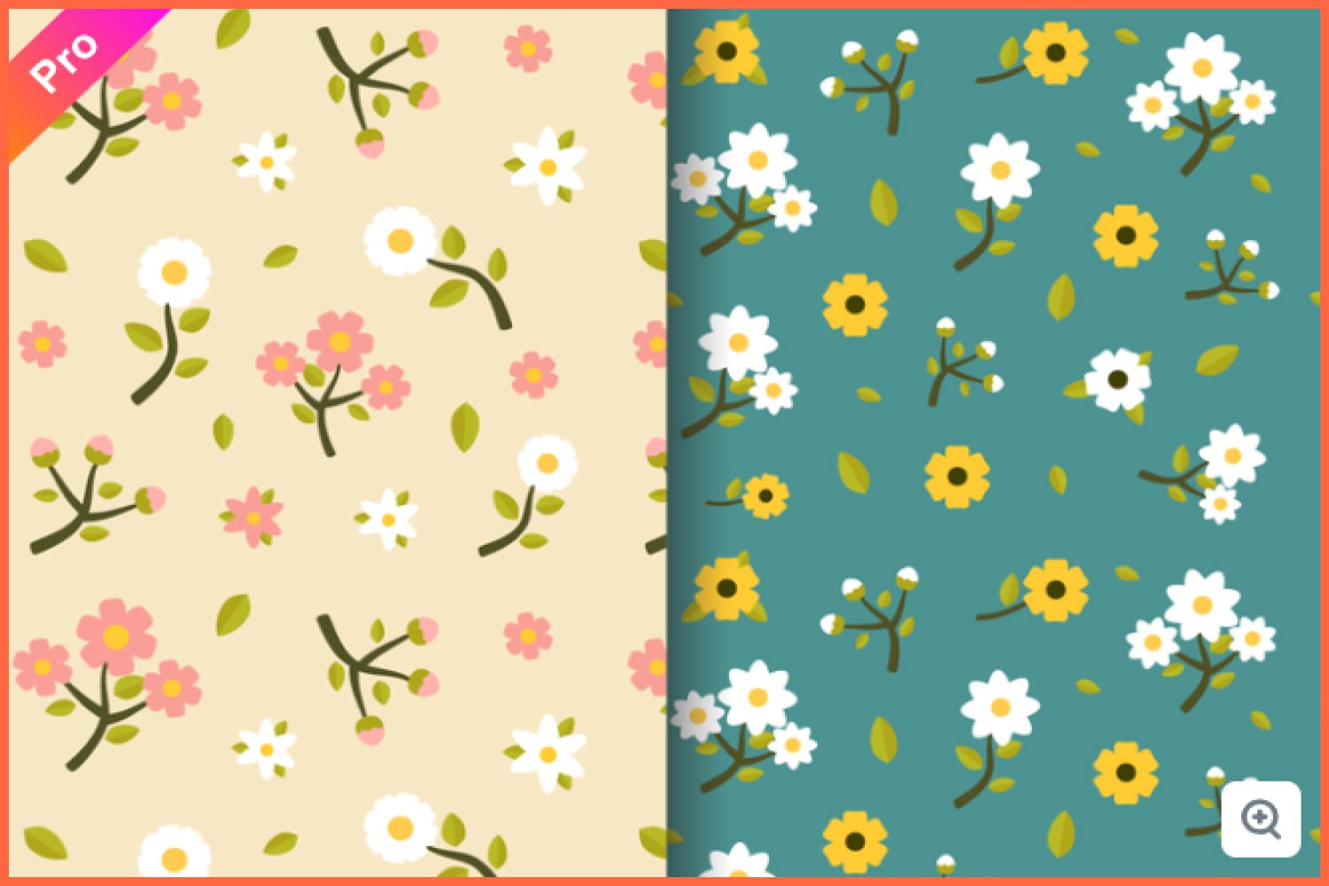 Painted white and yellow flowers on a beige and green background.