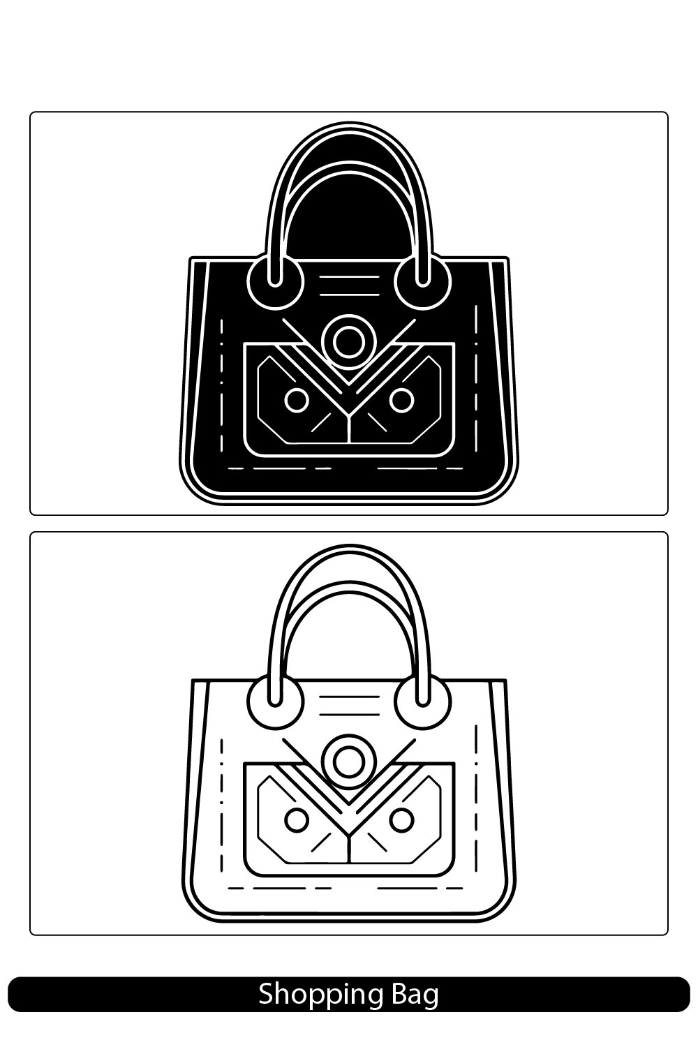 Shopping bag outline iconlinear style sign for mobile concept and web designPaper bag simple line vector icon pinterest preview image.