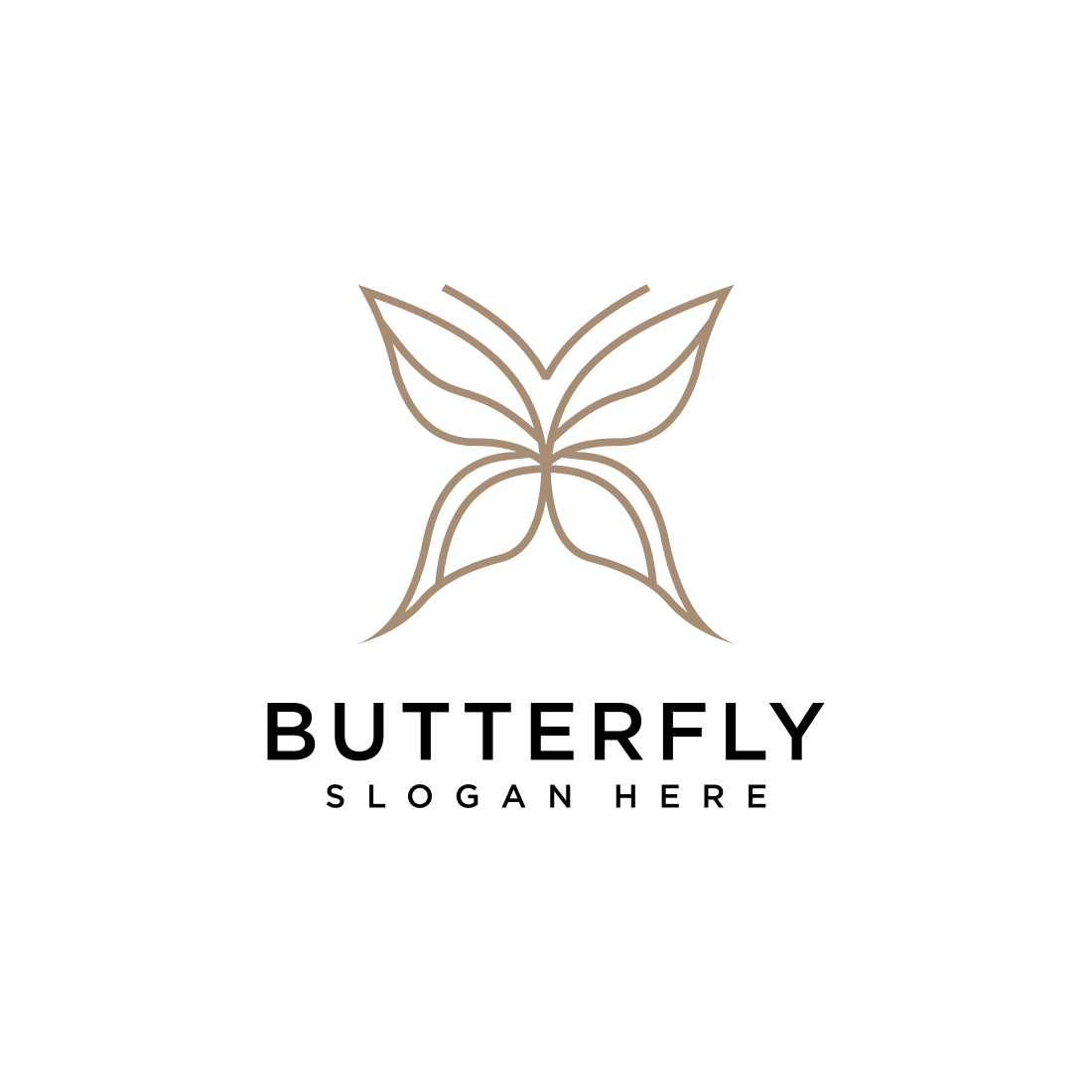 butterfly animal logo design vector preview image.