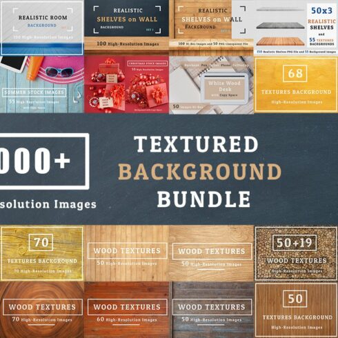 3000+  Texture Background Bundle cover image.