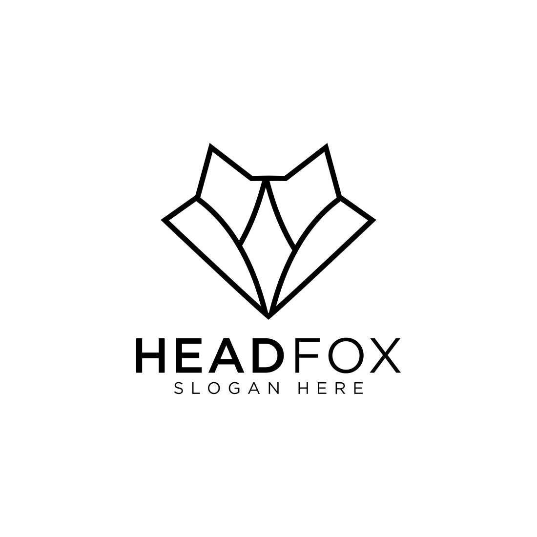 head fox logo design vector preview image.