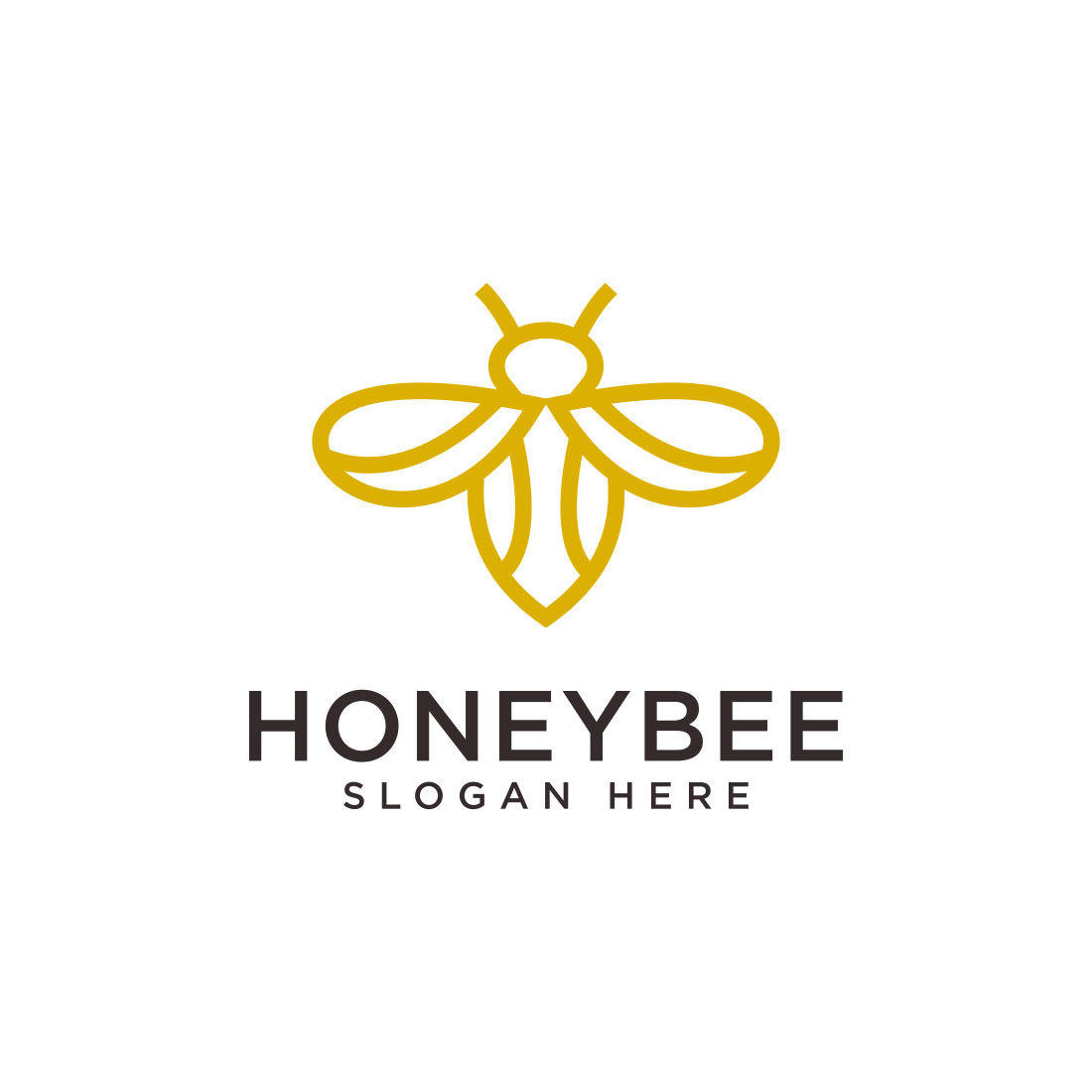 henoy bee logo design vector preview image.
