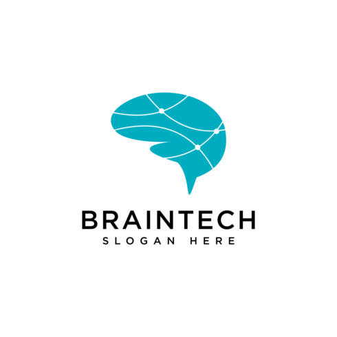 brain technology logo design vector cover image.