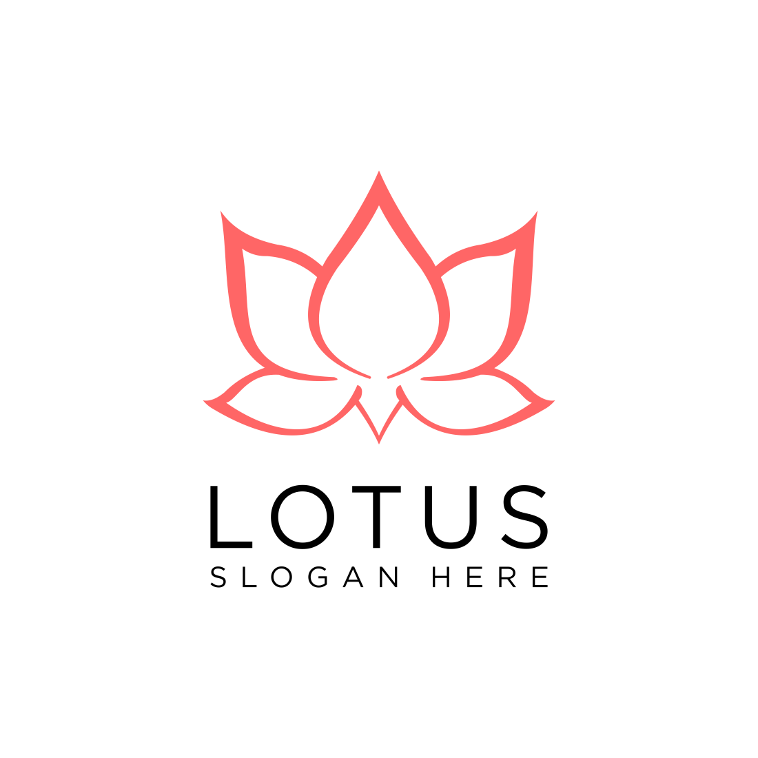 lotus flower logo vector design preview image.