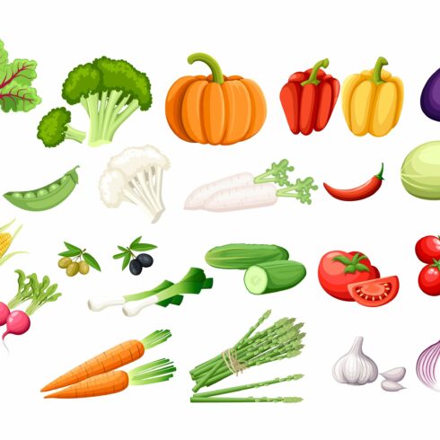 Big set vegetables fresh agriculture cover image.