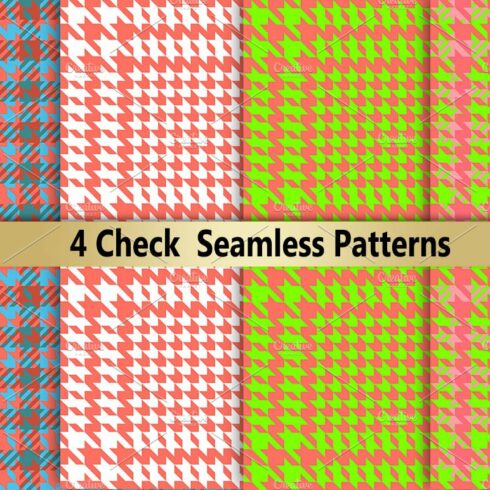 Houndstooth Seamless Pattern Set cover image.