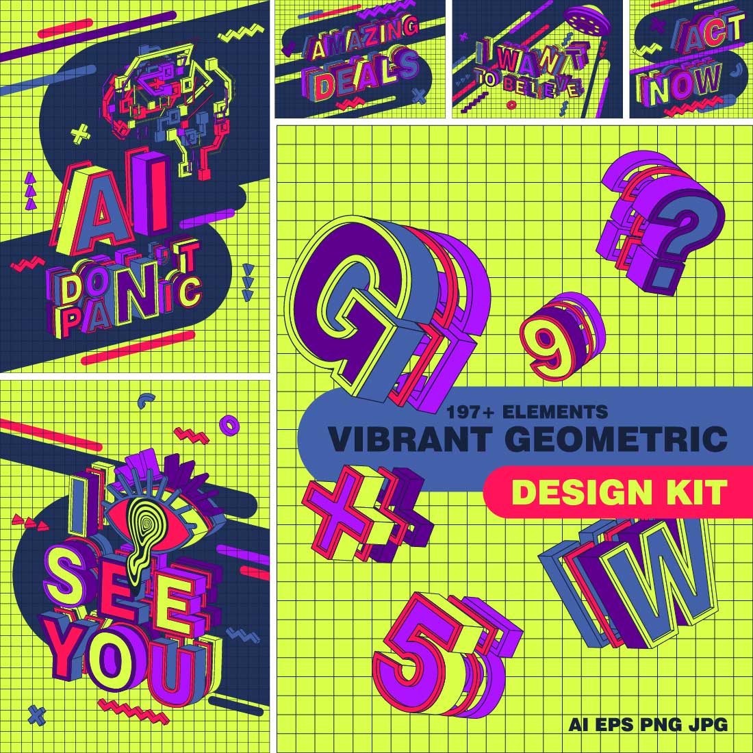 Vibrant Geometric Design Kit cover image.