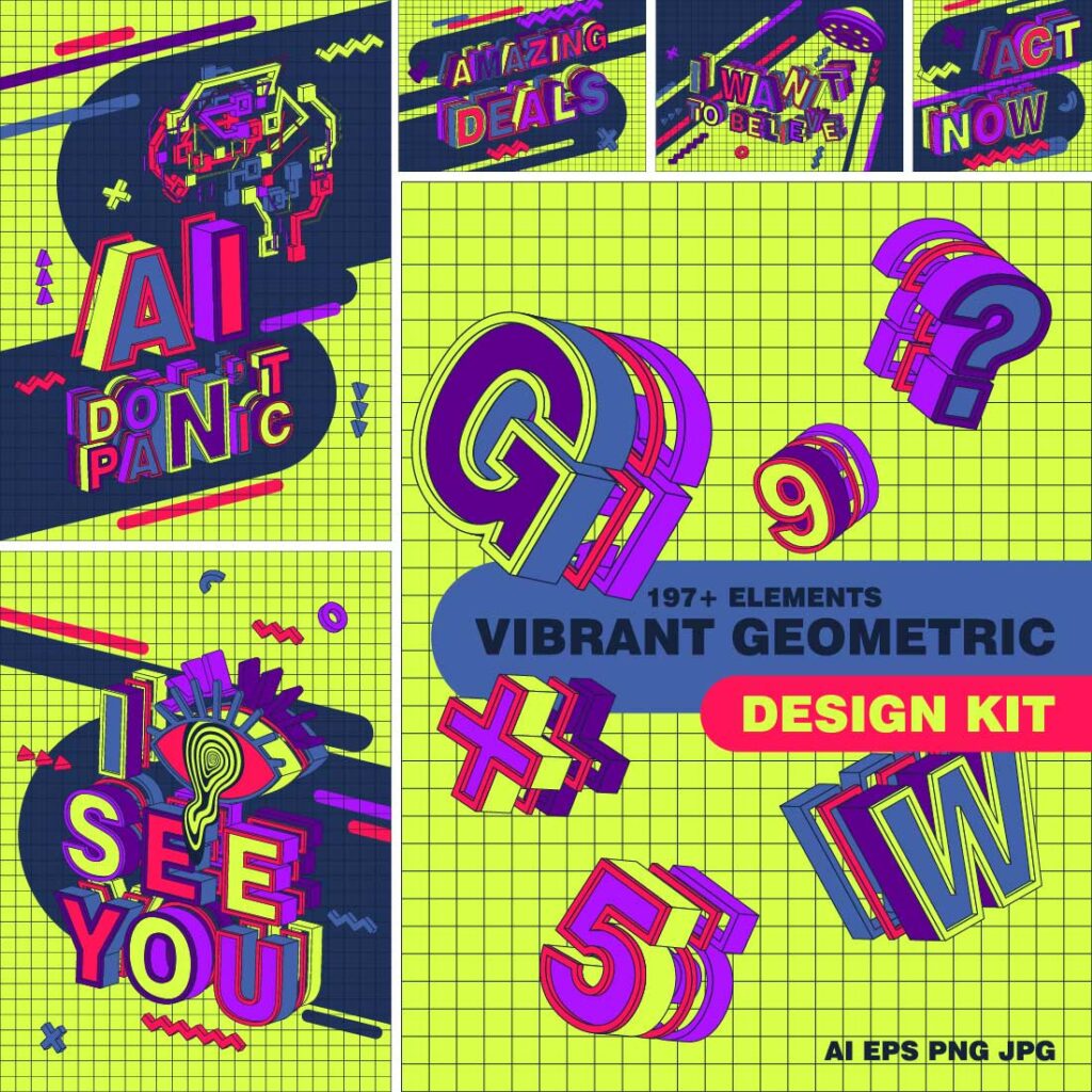 Vibrant Geometric Design Kit - MasterBundles