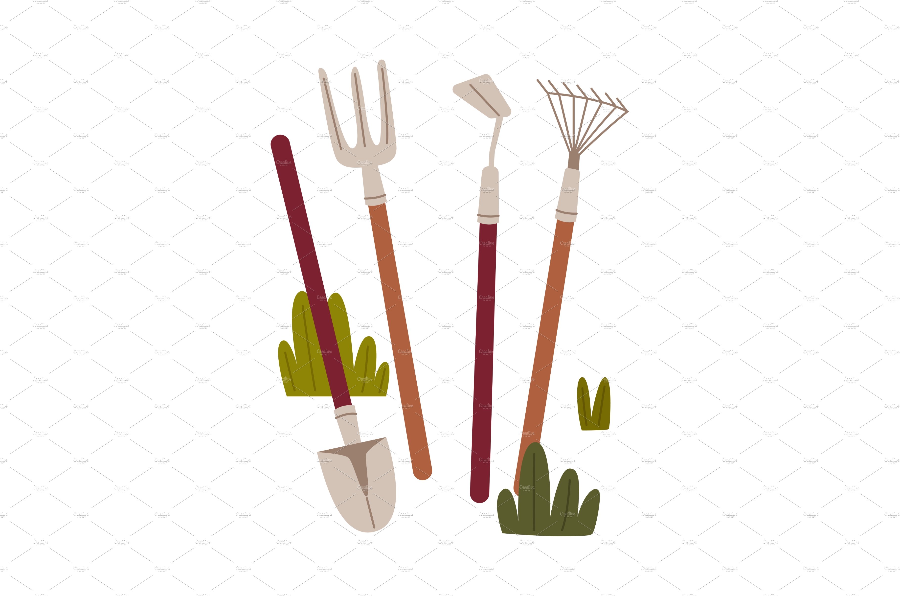 Shovel, Pitchfork and Hoe as Garden cover image.