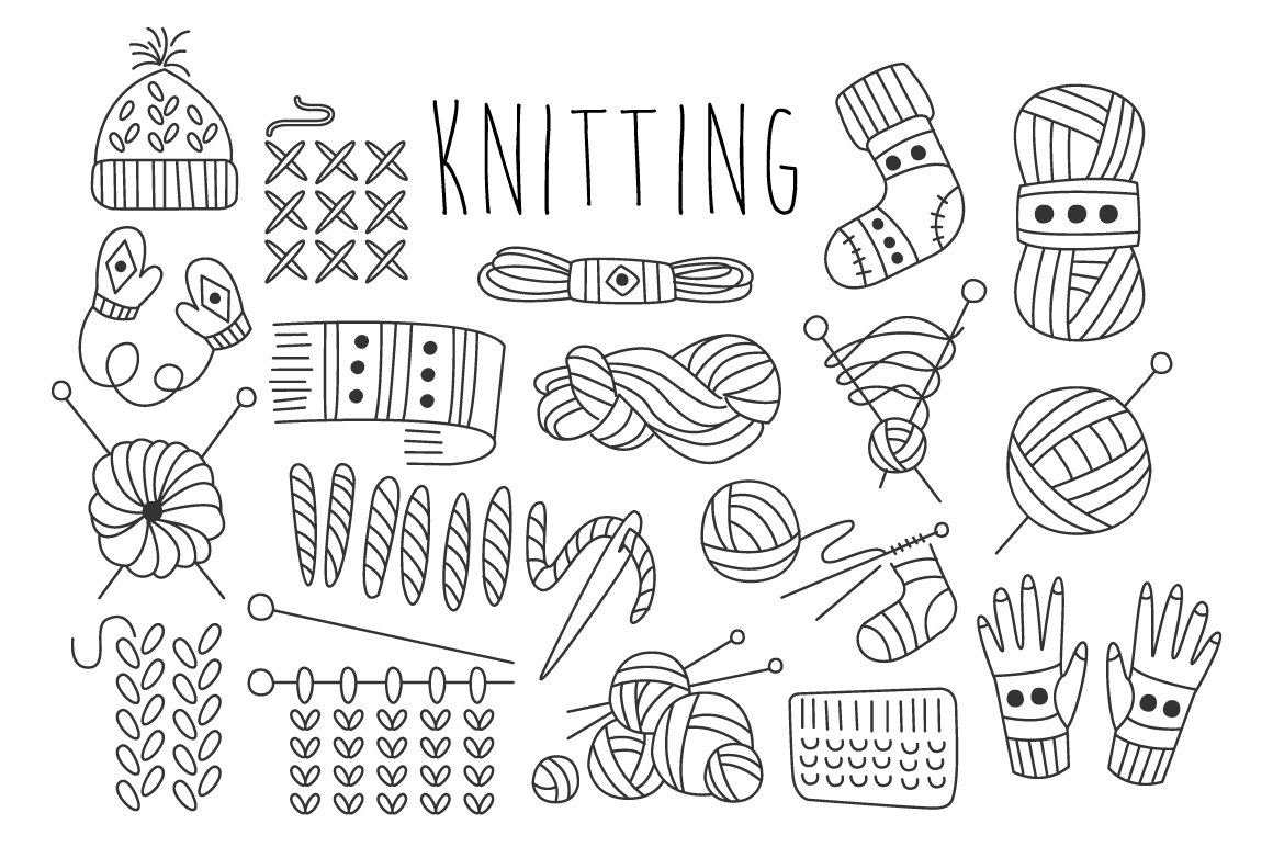 Knitting Vector Hand drawn cover image.