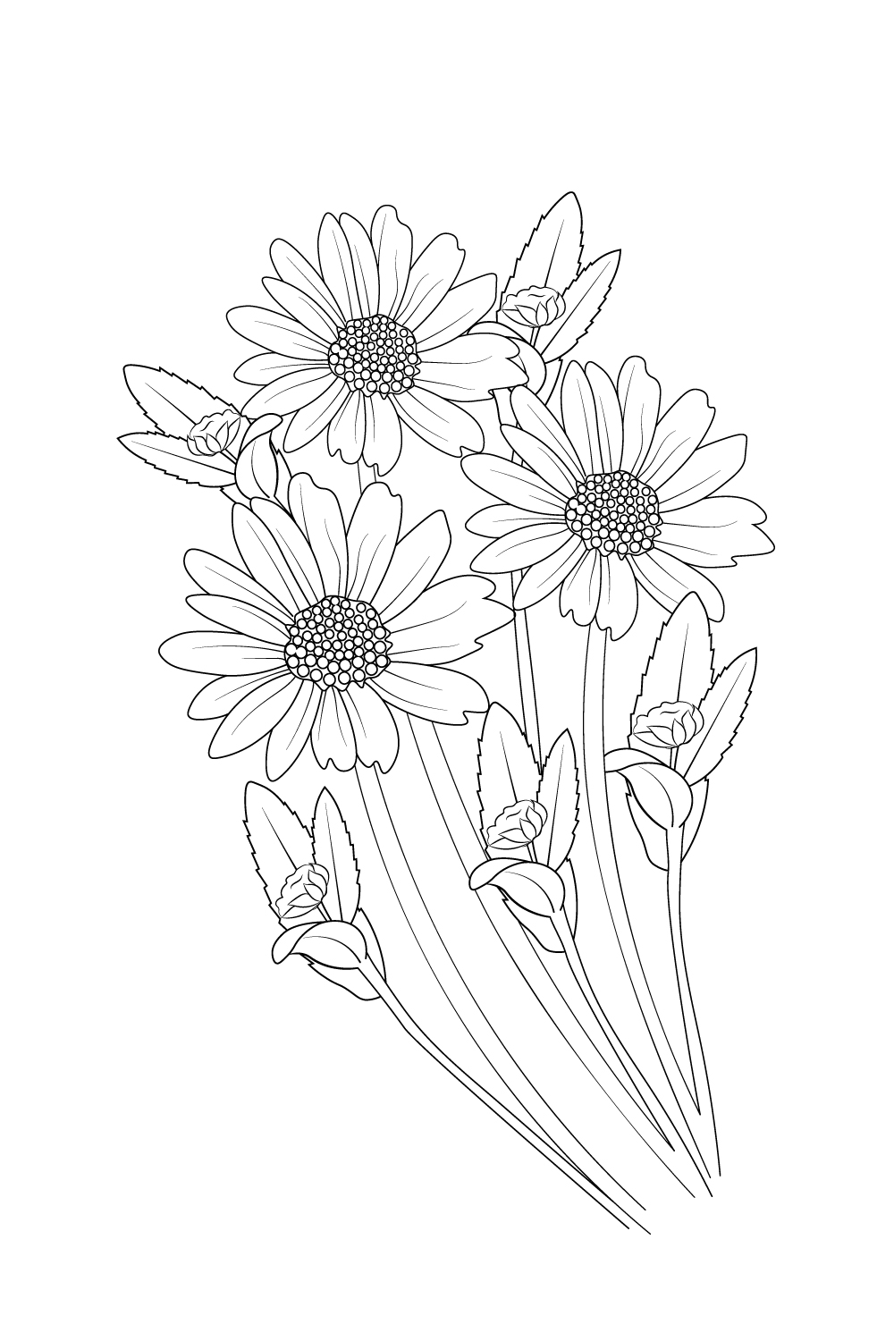 Daisy flower drawing daisy flower vector art, daisy flower vector, daisy illustration, pinterest preview image.