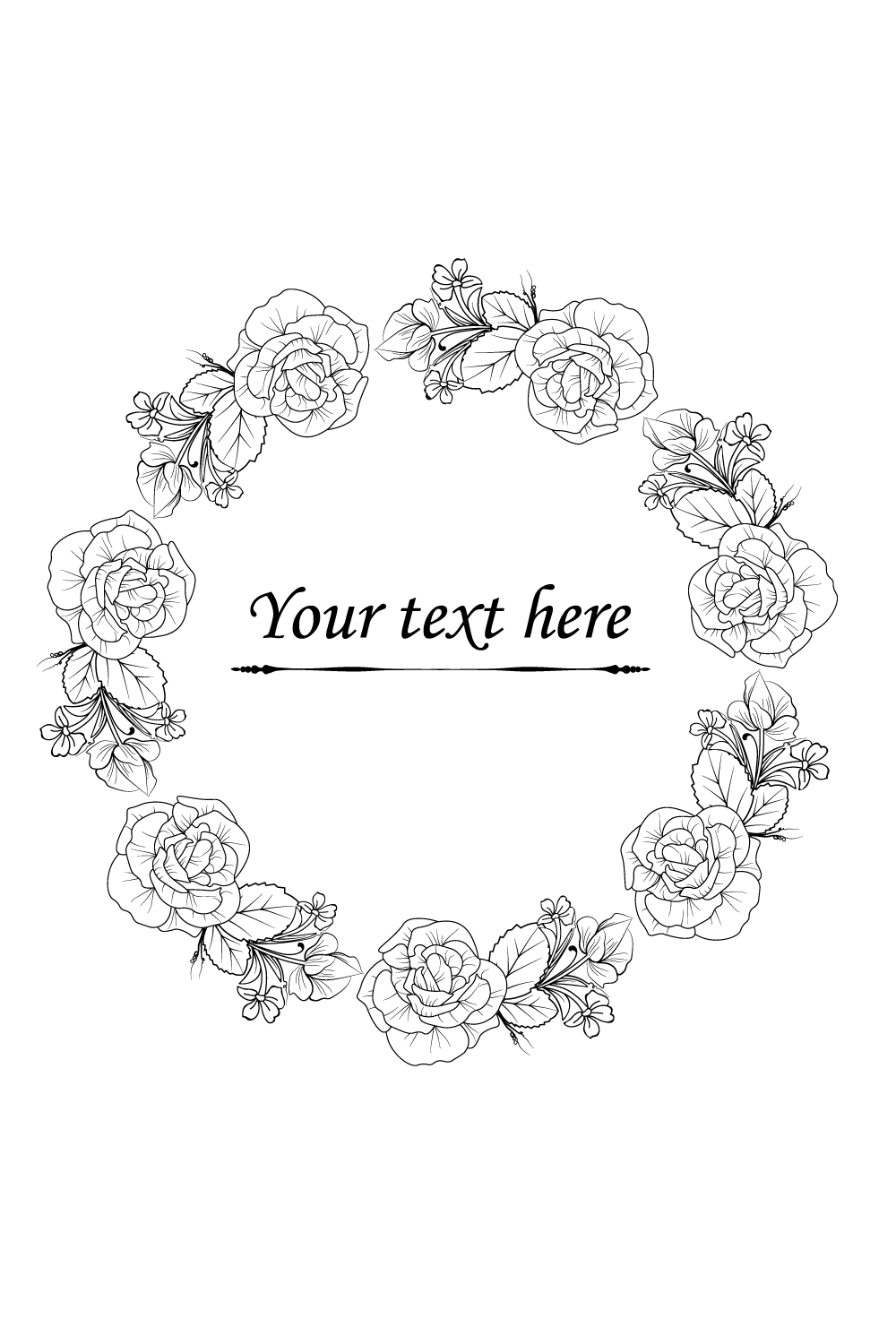 rose flower bouquet drawing outline, rose drawing, rose drawing the outline, rose border and frame pinterest preview image.