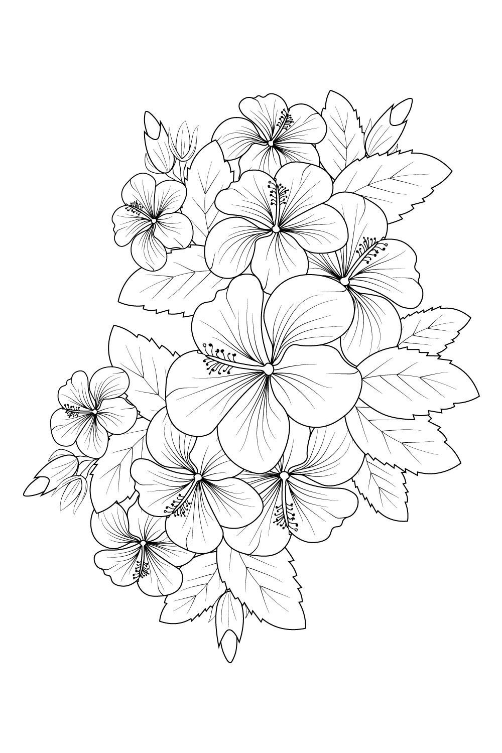 Hibiscus flower drawing Hibiscus flower tattoo Hibiscus flower outline pinterest preview image.