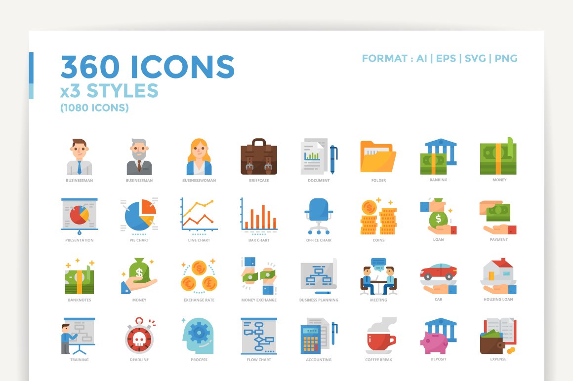 360 Icons x3 Styles cover image.