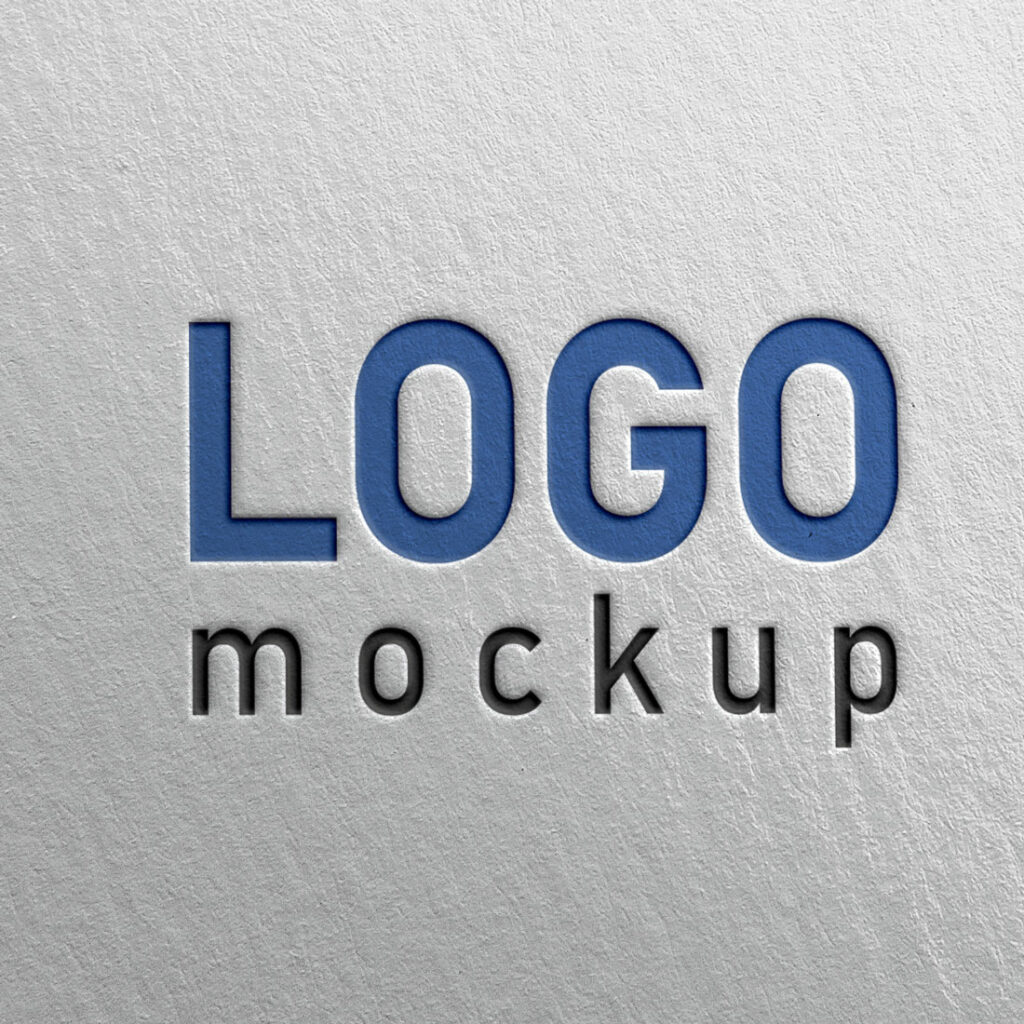 3D simple Logo Mockup PSD - MasterBundles
