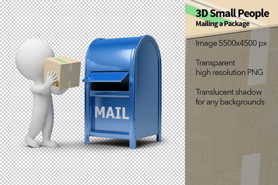 3D Small People - Mailing a Package – MasterBundles