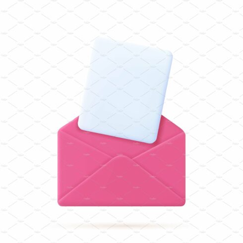 Envelope with paper documents icon. cover image.