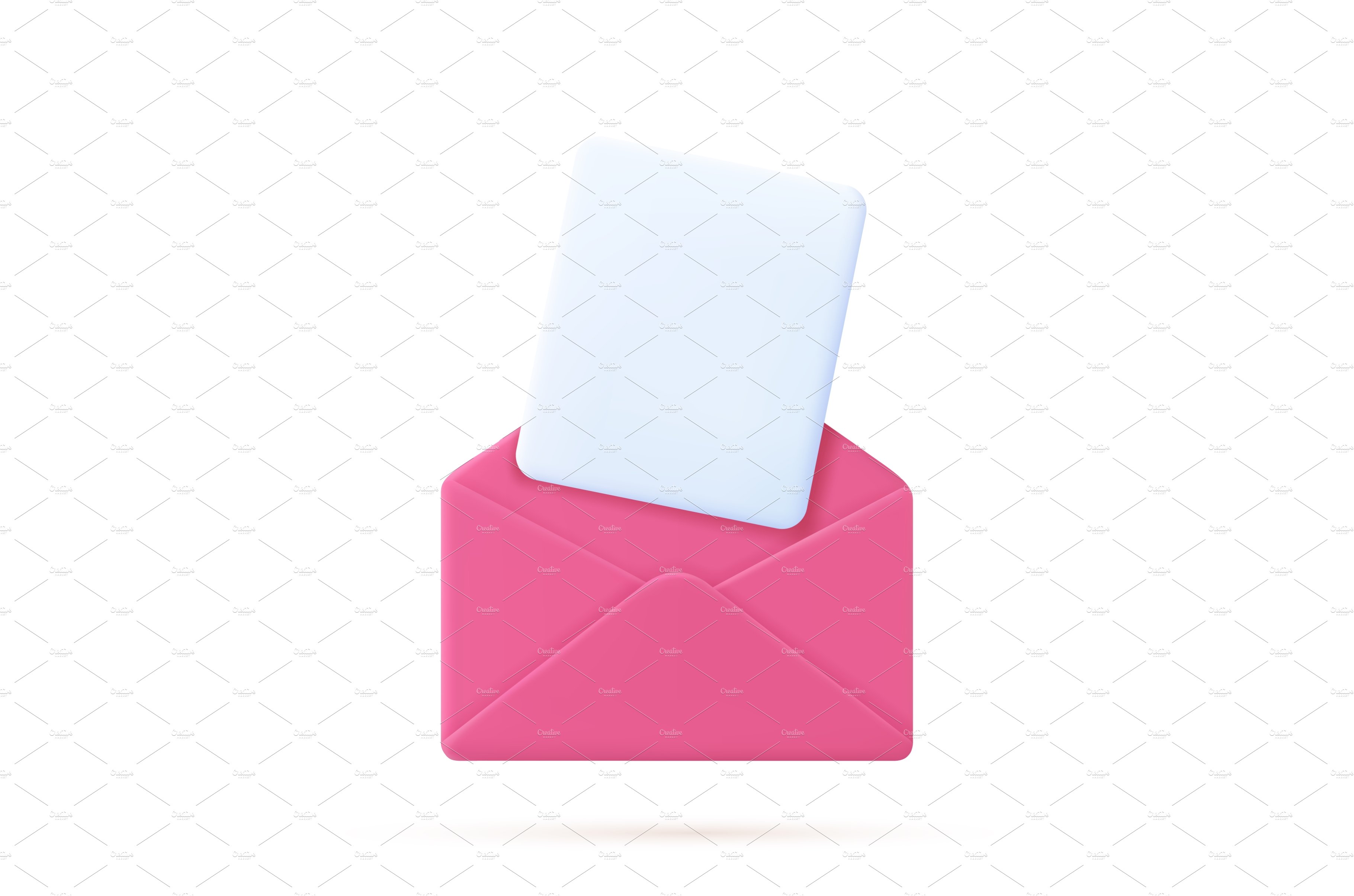 Envelope with paper documents icon. cover image.