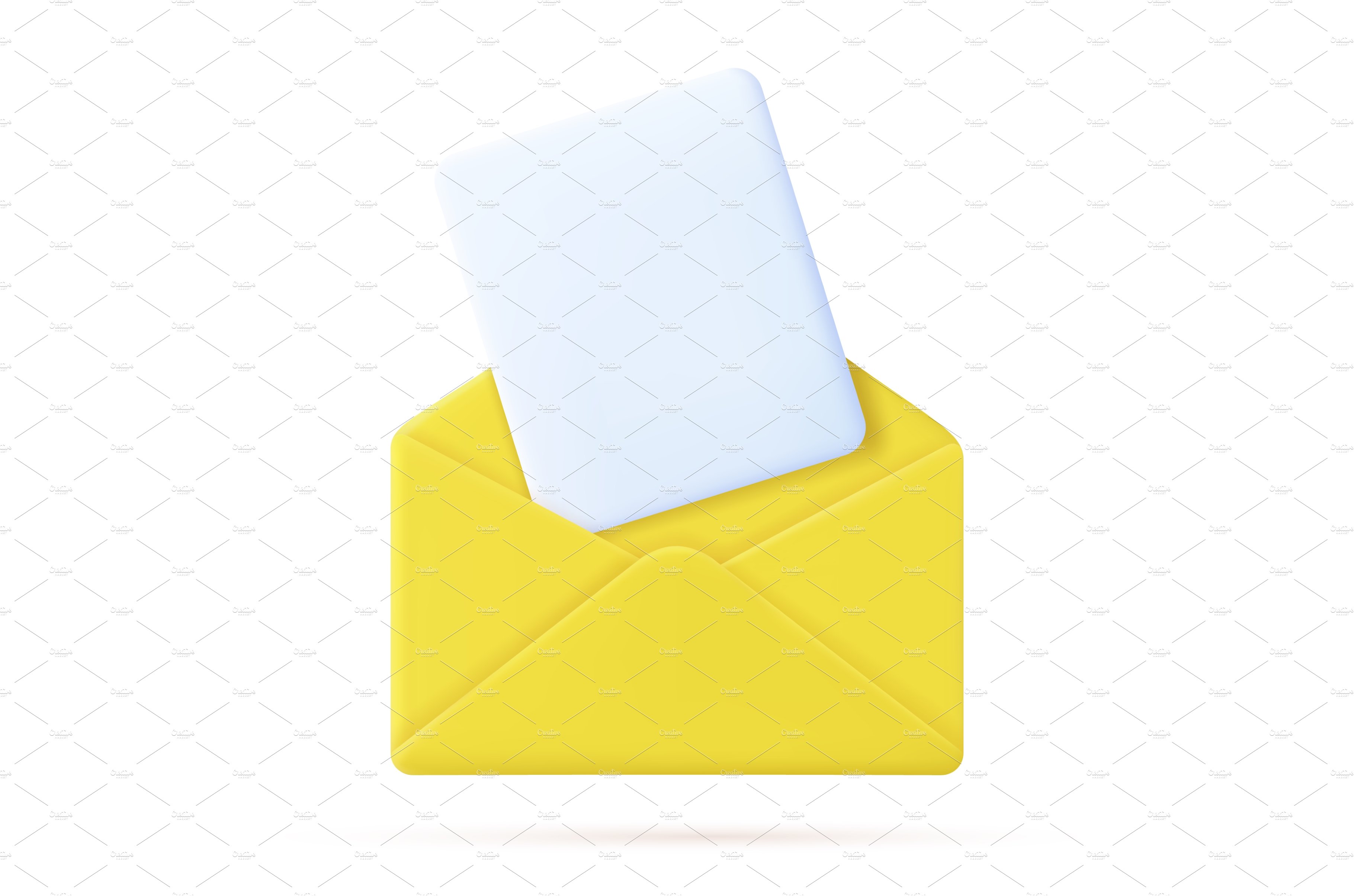 Envelope with paper documents icon. cover image.