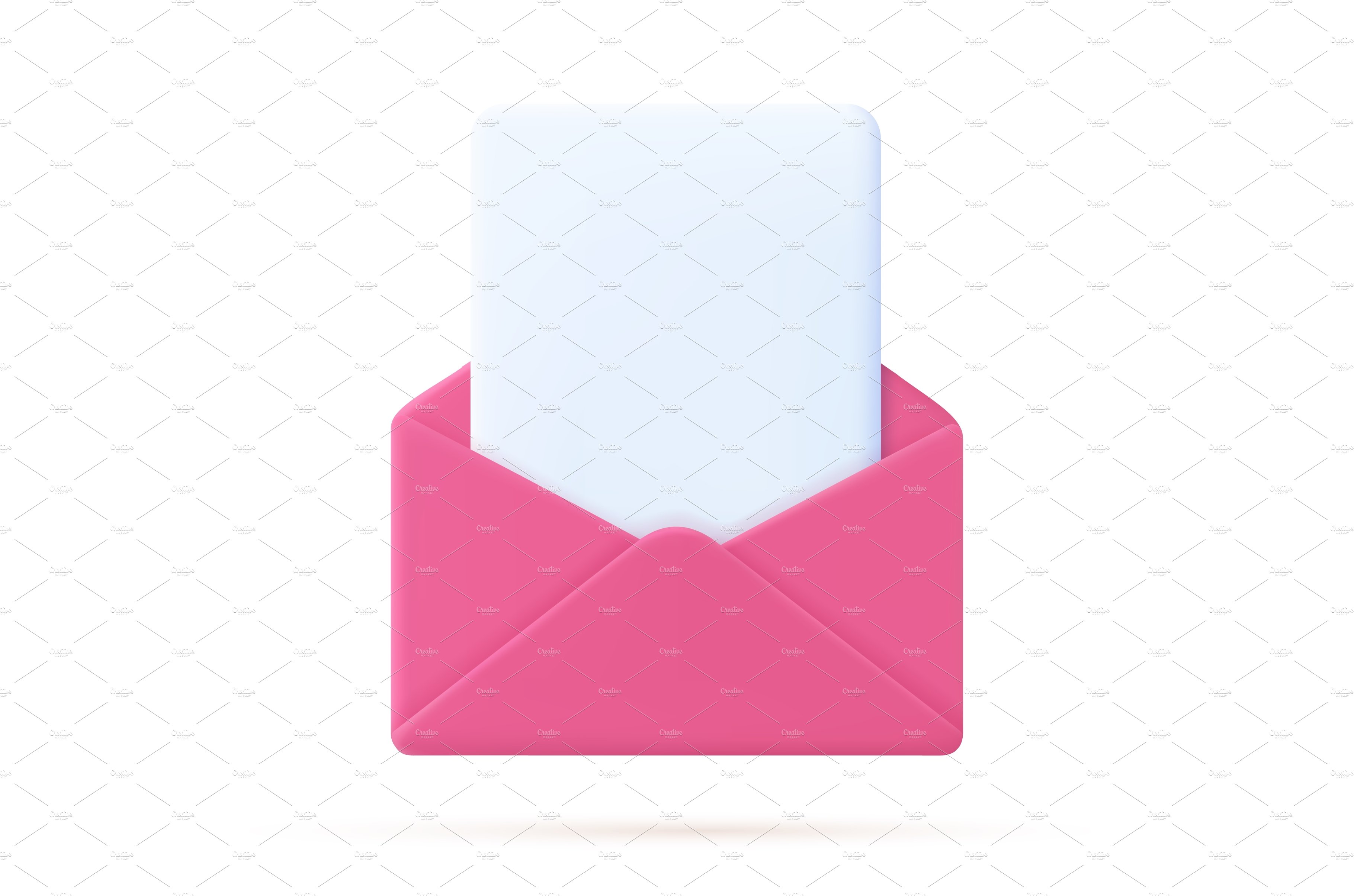 Envelope with paper documents icon. cover image.