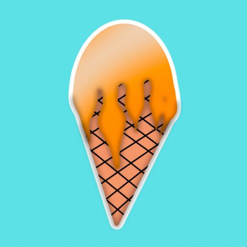 Orange Ice Cream Cone Sticker cover image.