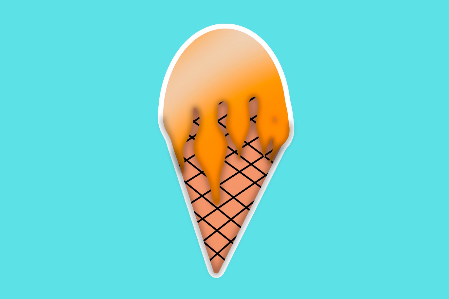 Orange Ice Cream Cone Sticker cover image.