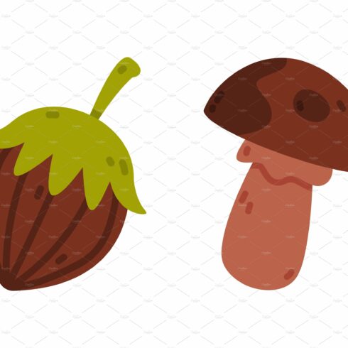 Brown Acorn and Mushroom as Forest cover image.