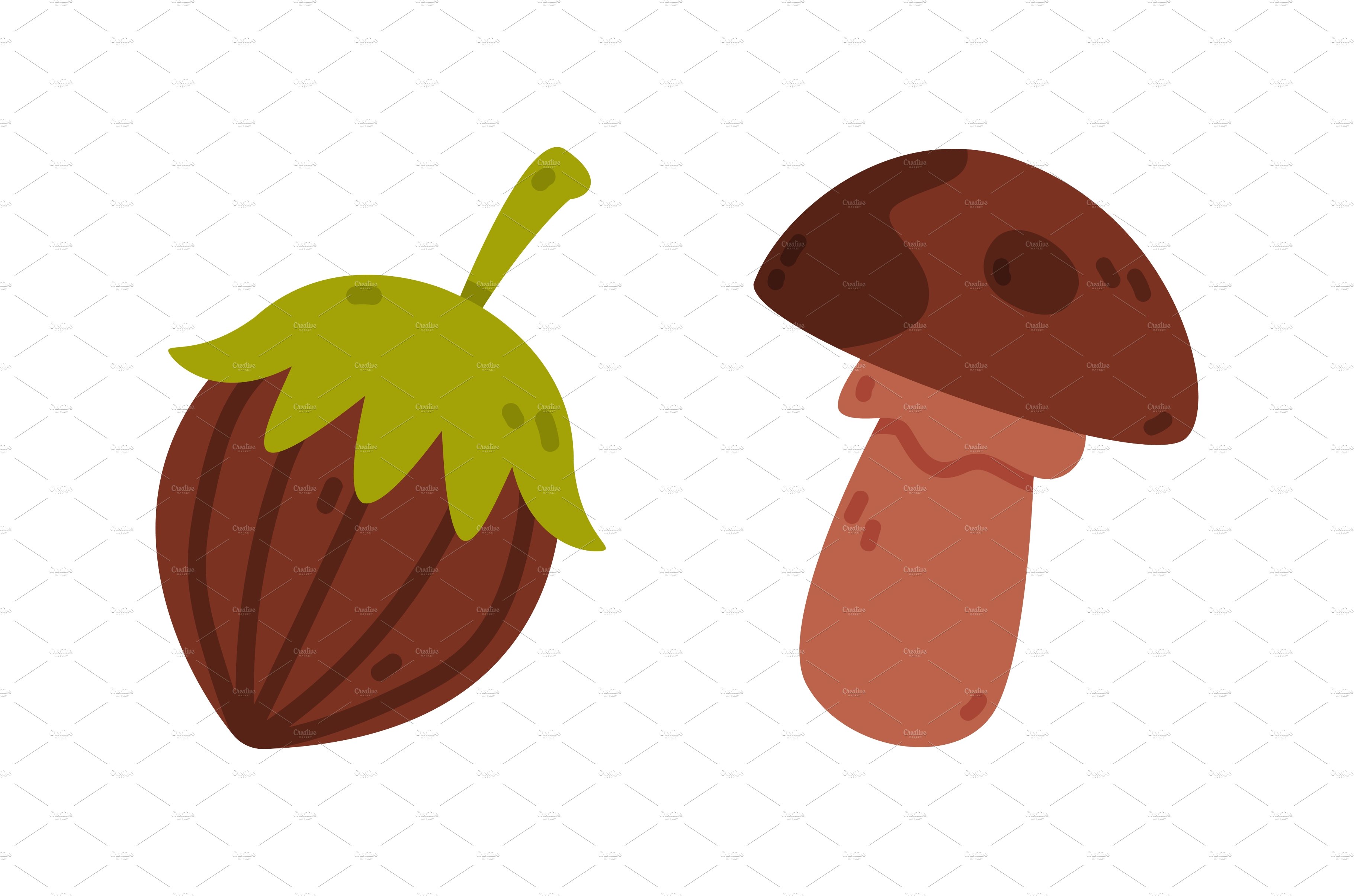 Brown Acorn and Mushroom as Forest cover image.