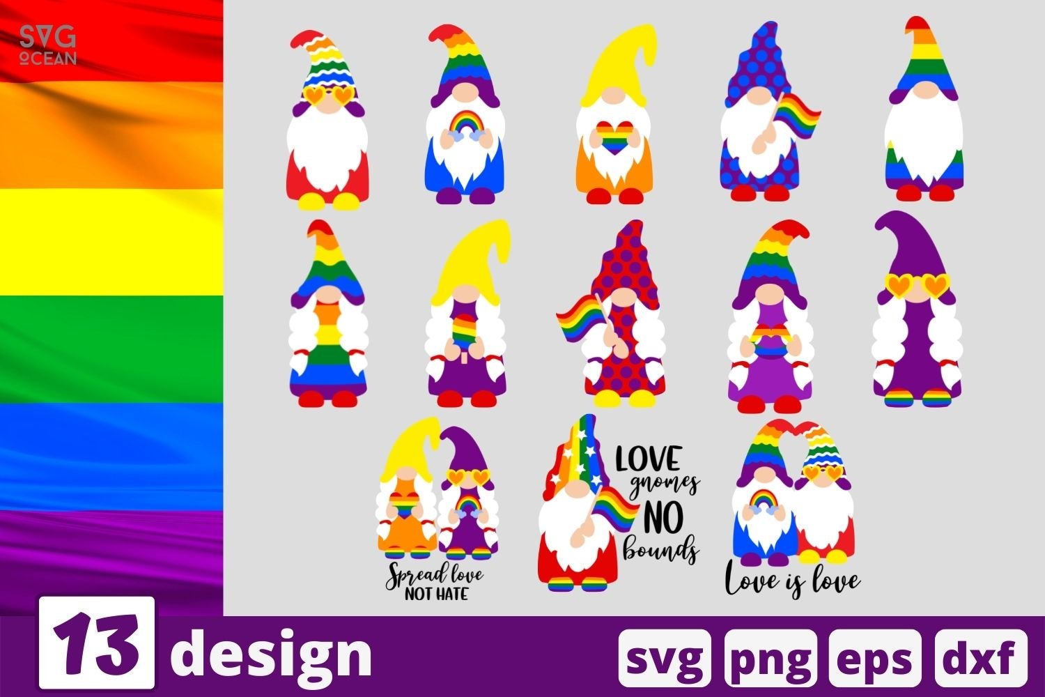 Pride Gnomes SVG Bundle cover image.