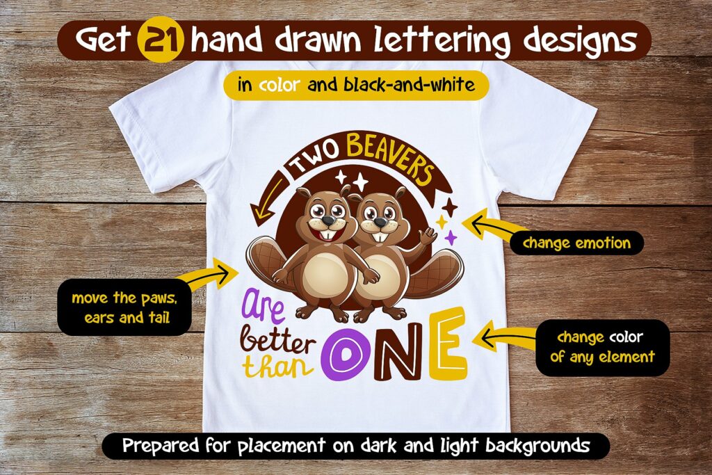Beaver character creator + lettering – MasterBundles