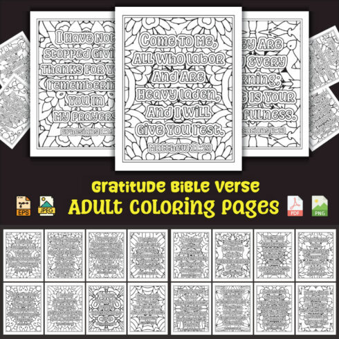 Gratitude Bible Coloring Pages for Adults KDP Coloring Book cover image.