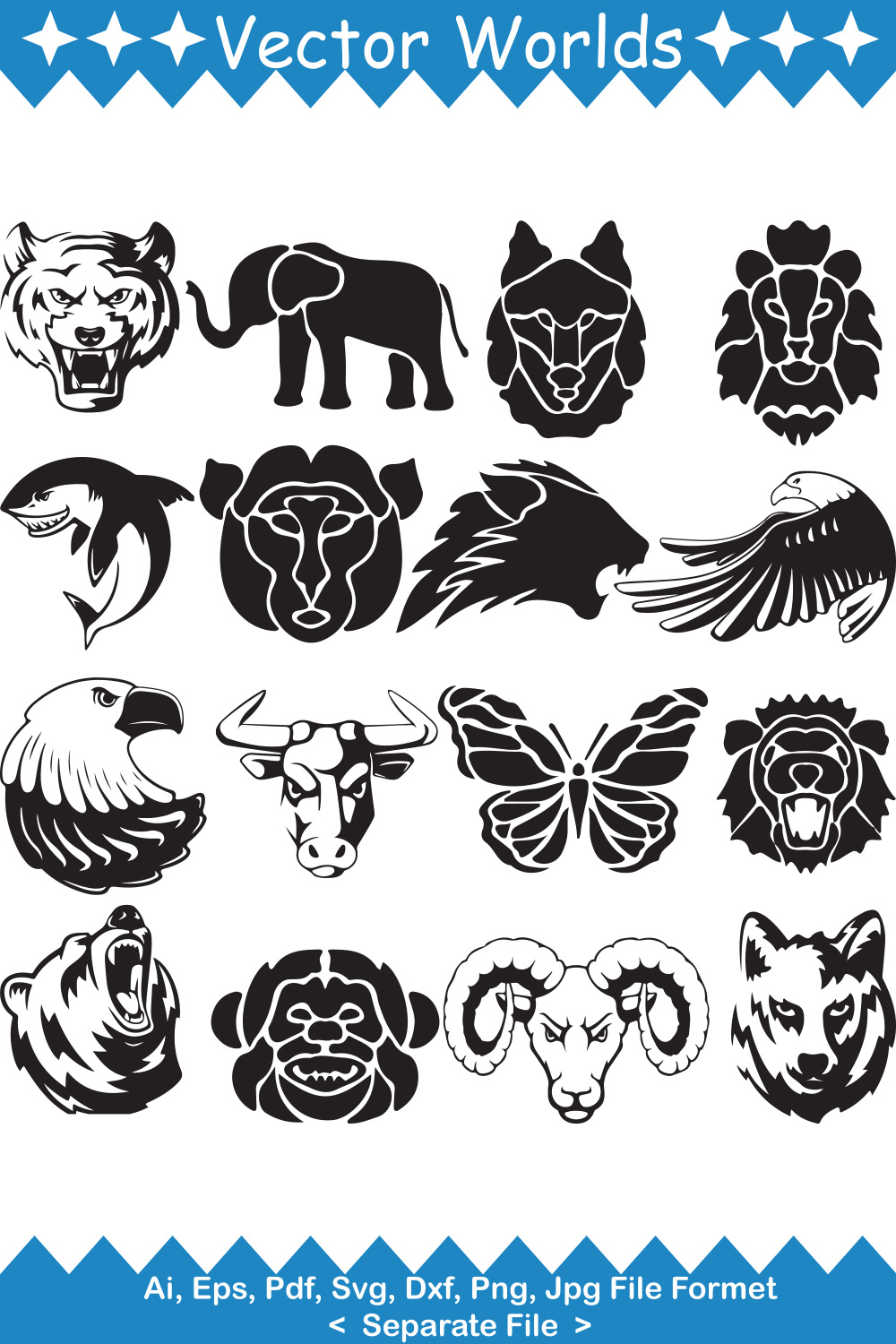 Animals Symbol SVG Vector Design pinterest preview image.