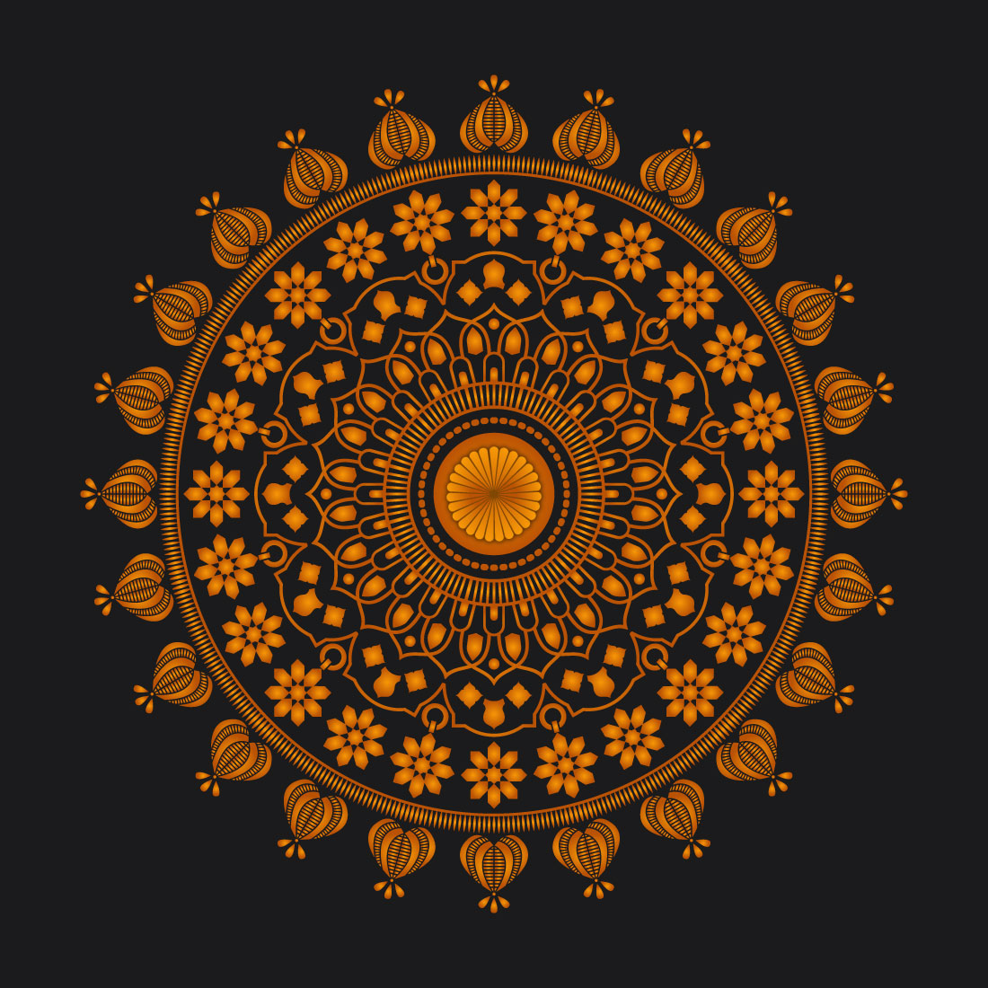 Royal Mandala Design Template preview image.