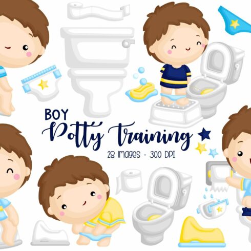 Kids Potty Training Clipart cover image.