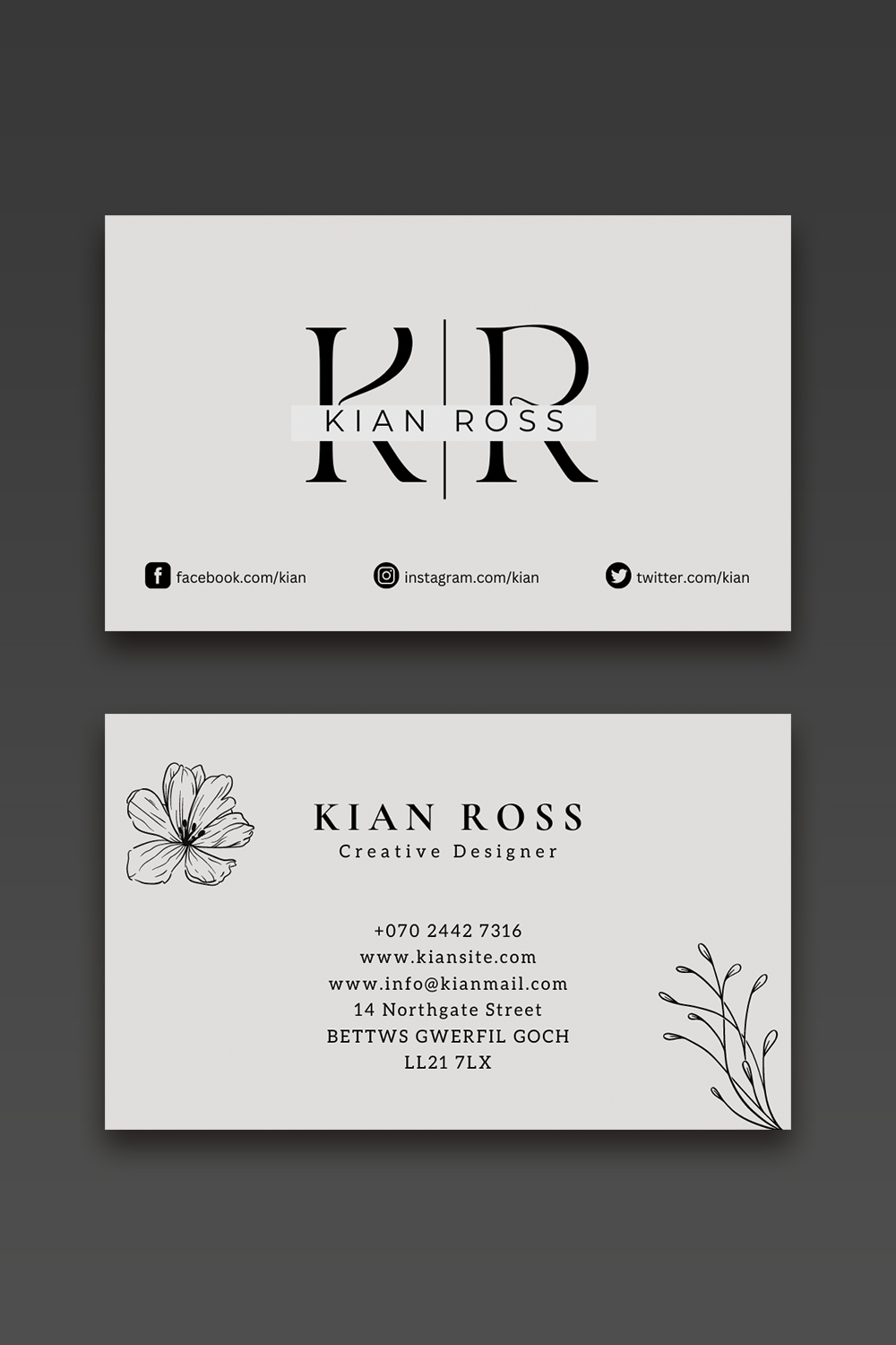 Editable Business Card Template, Canva Template Business Card, Instant Download, DIY Calling Card, Editable Card, B2B pinterest preview image.