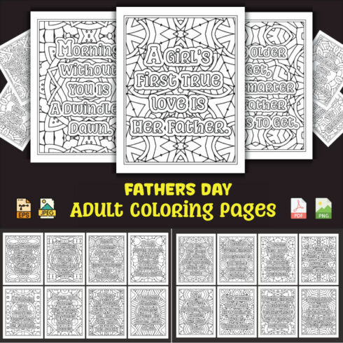 Fathers Day Coloring Pages for Adults KDP Coloring Book cover image.