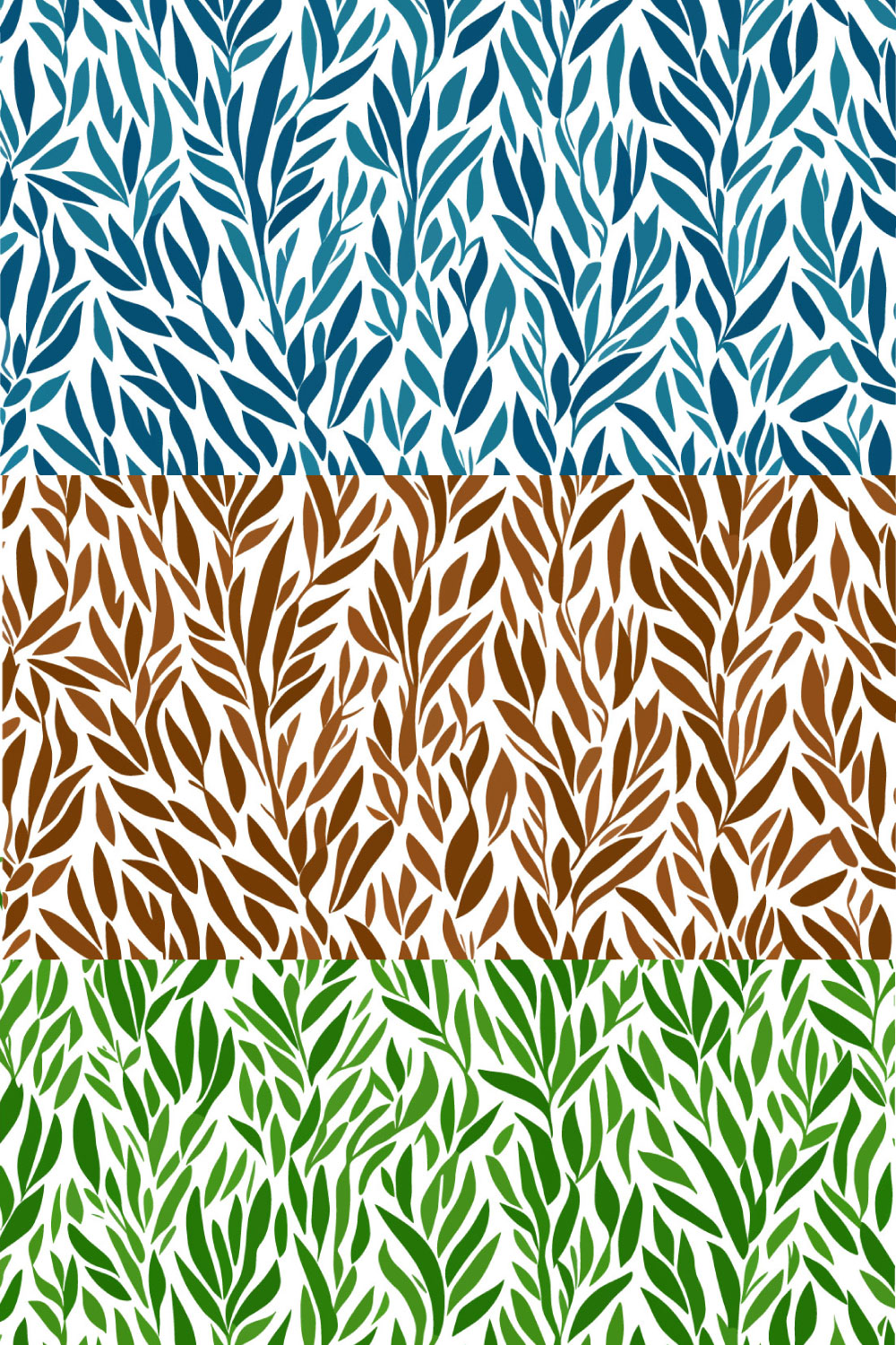 Seamless patterns with leaves on white background Vector illustration pinterest preview image.