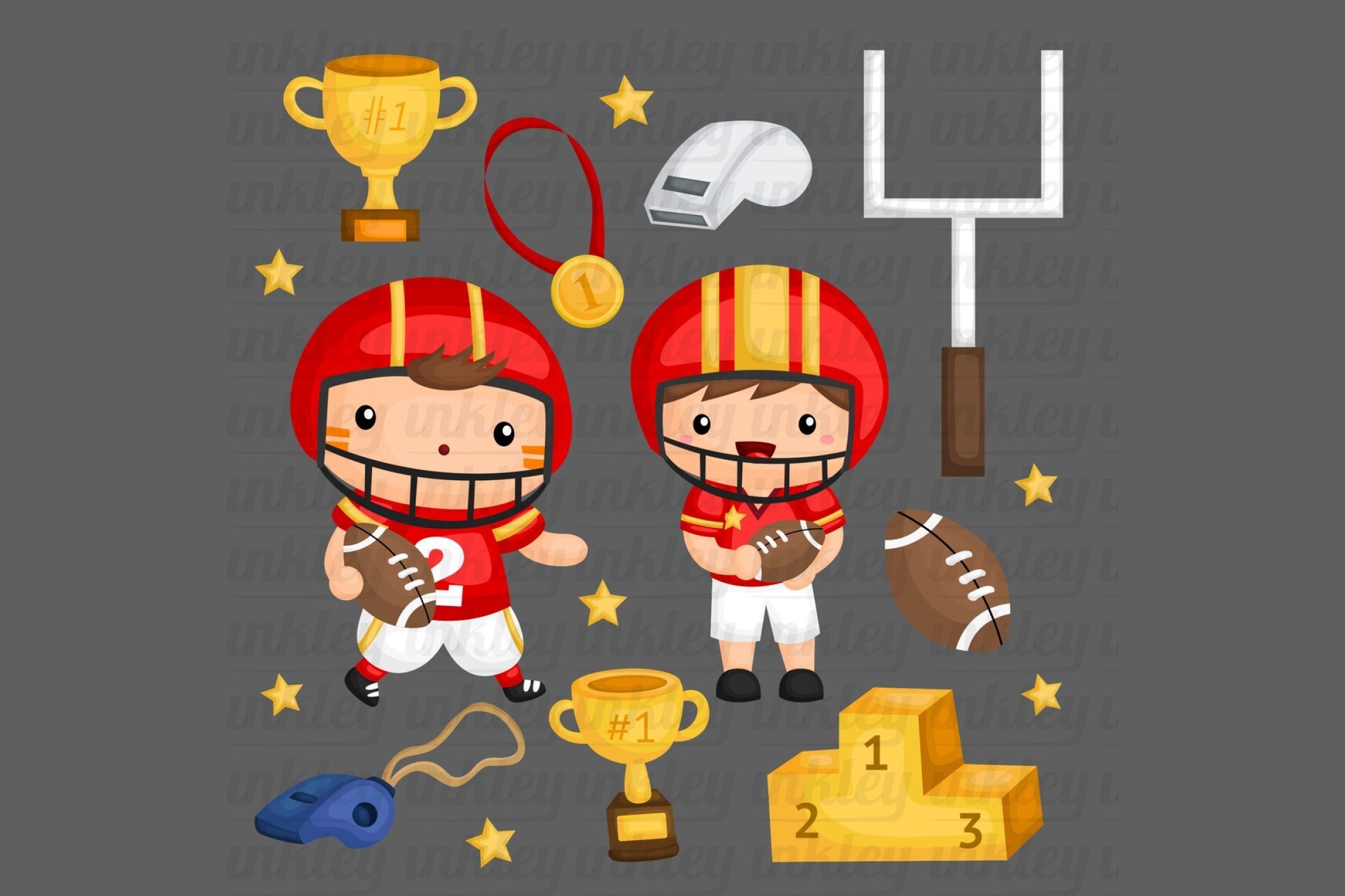 American Football Sports Clipart preview image.