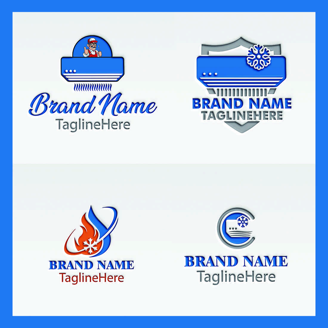4 modern logo design for business cover image.