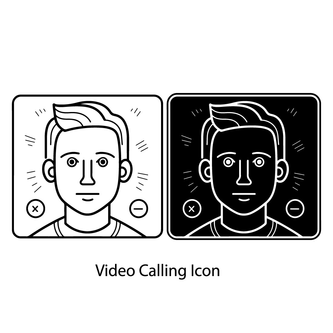 Video calling icon outline style Simple Set of Video Conference Related Vector Line Icons preview image.
