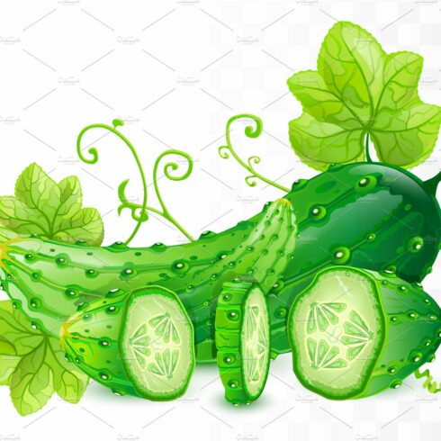Cucumbers vector illustration cover image.