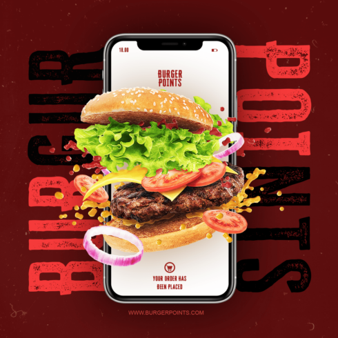 professional burger social media post cover image.