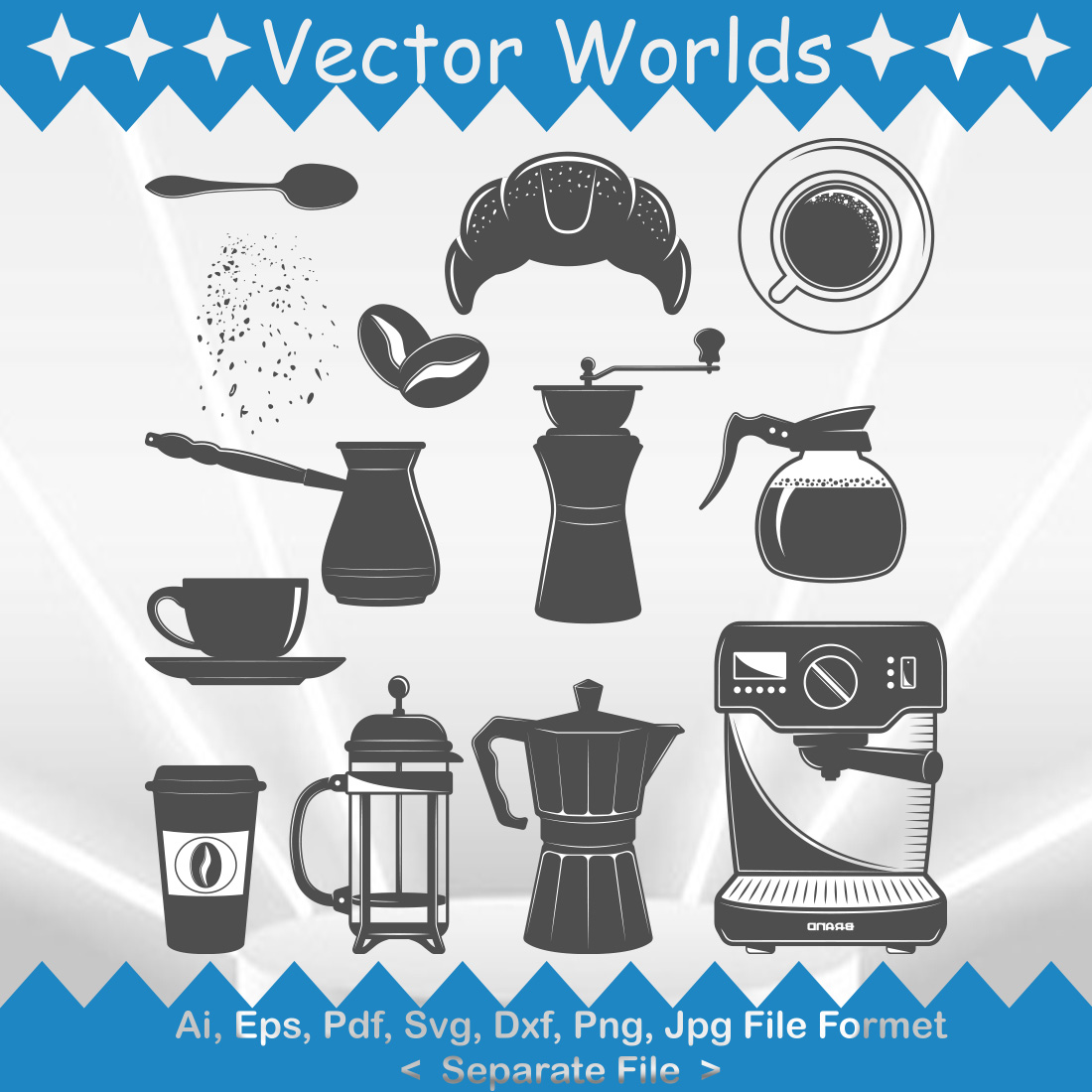Coffee icon SVG Vector Design preview image.