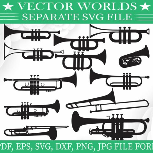 Trumpet Svg, Music, Jazz, Band svg cover image.
