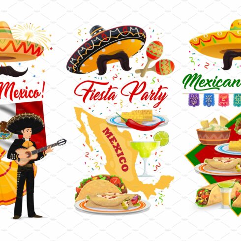 Viva Mexico banner, Mexican holiday cover image.